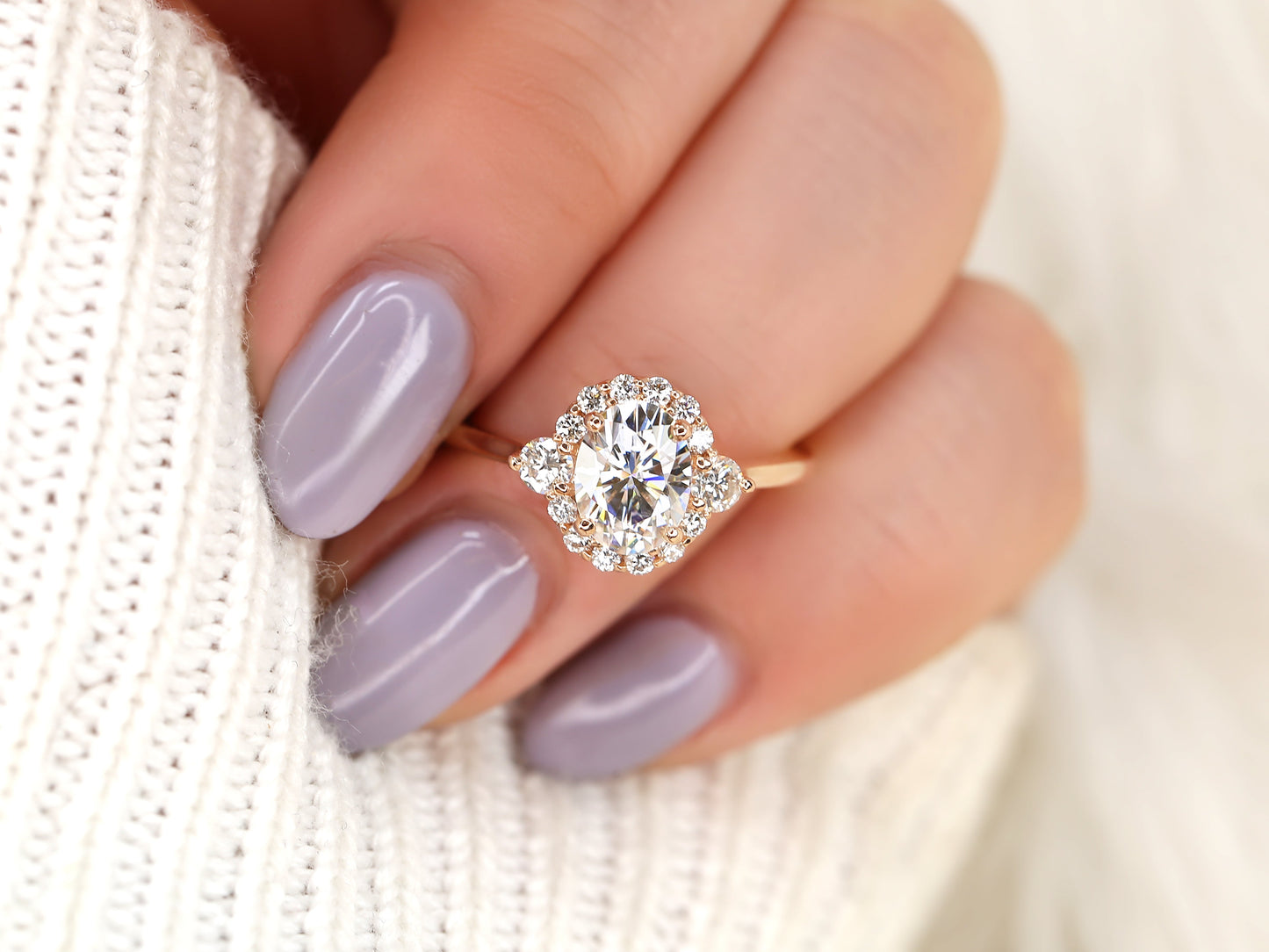 2 CT Emerald Pave Moissanite Engagement Ring