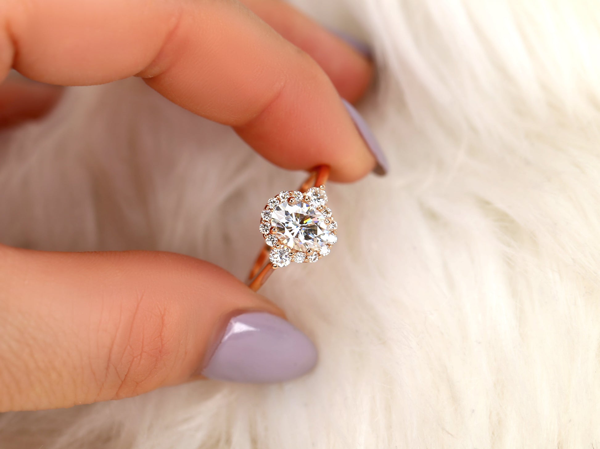 2 CT Emerald Pave Moissanite Engagement Ring