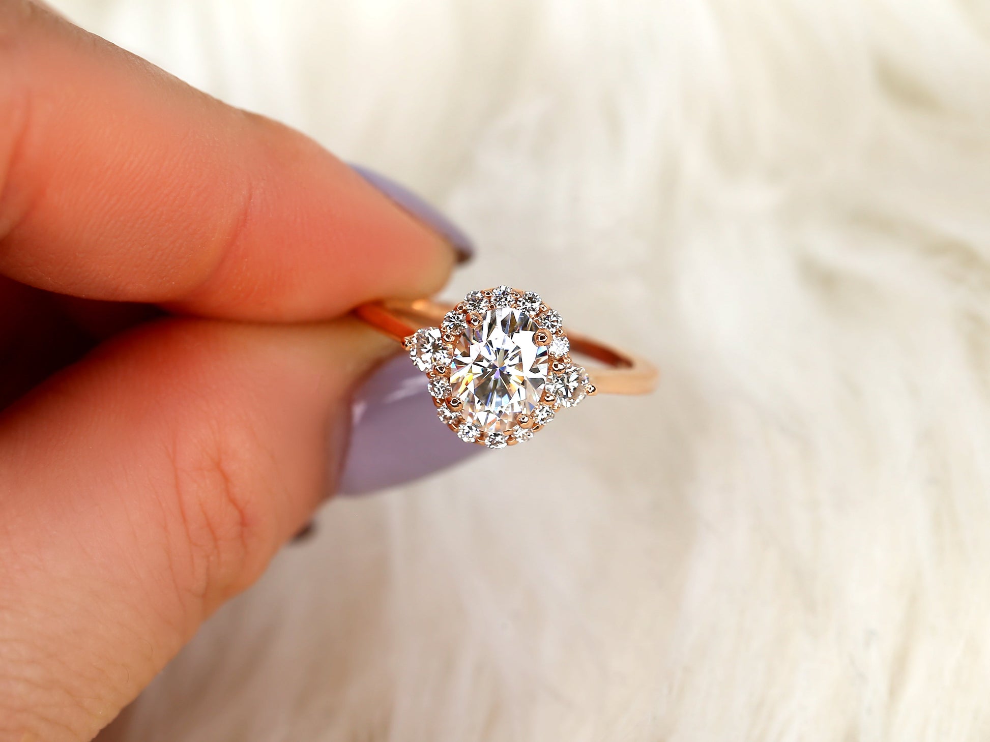 2 CT Emerald Pave Moissanite Engagement Ring