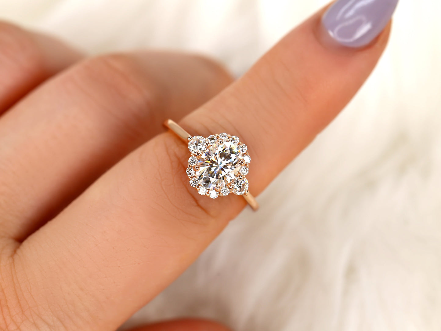 2 CT Emerald Pave Moissanite Engagement Ring