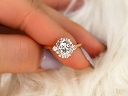 2 CT Emerald Pave Moissanite Engagement Ring