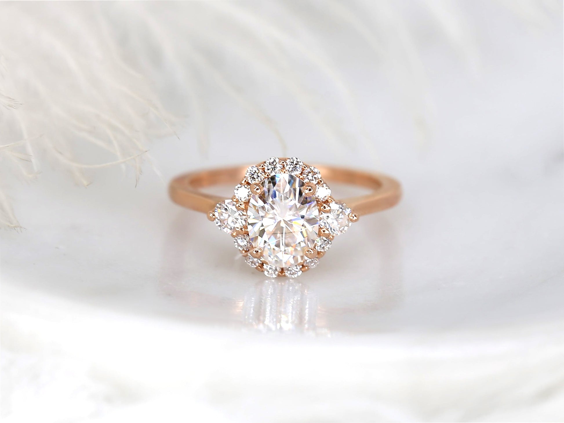 2 CT Emerald Pave Moissanite Engagement Ring