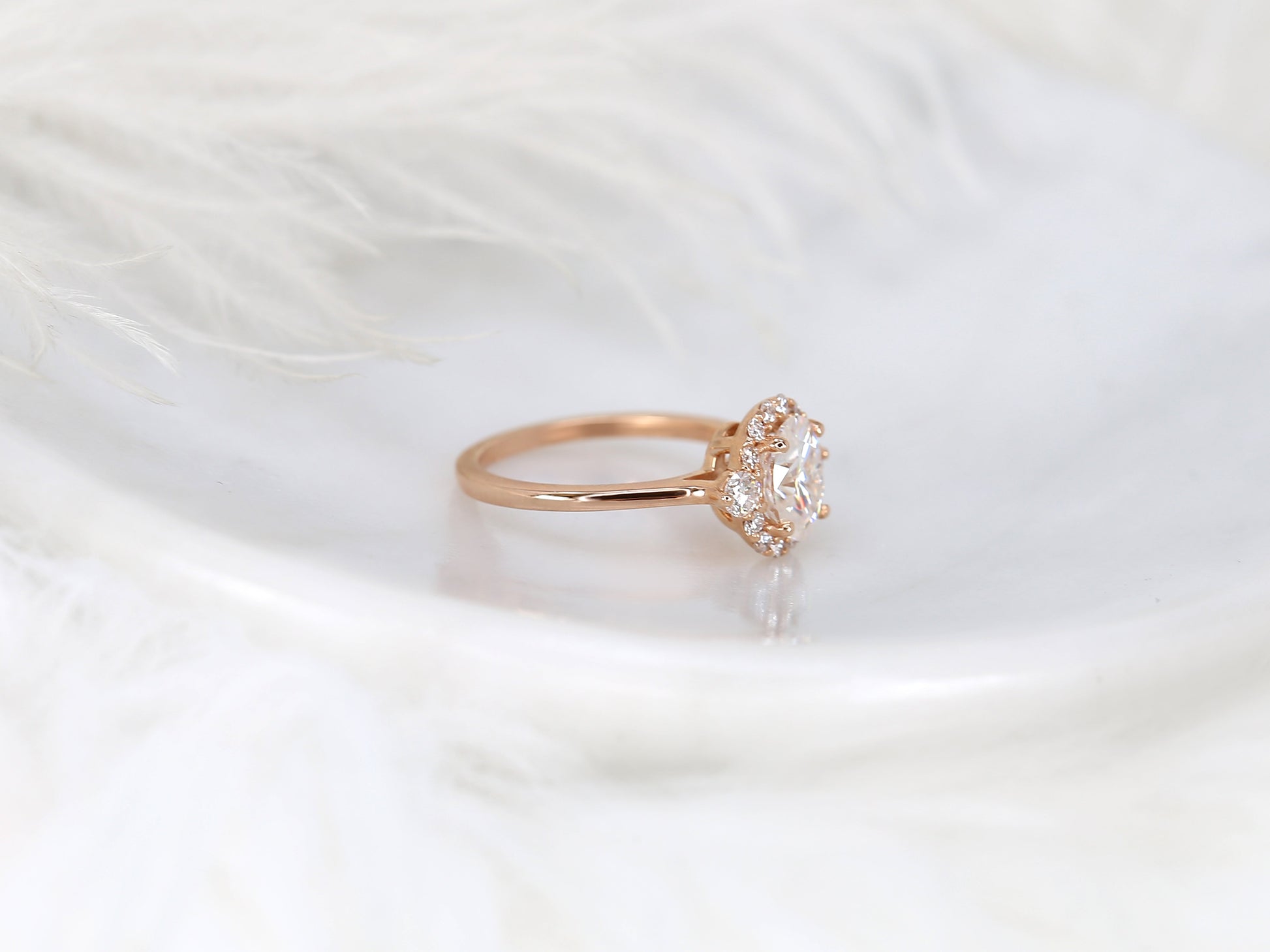 2 CT Emerald Pave Moissanite Engagement Ring