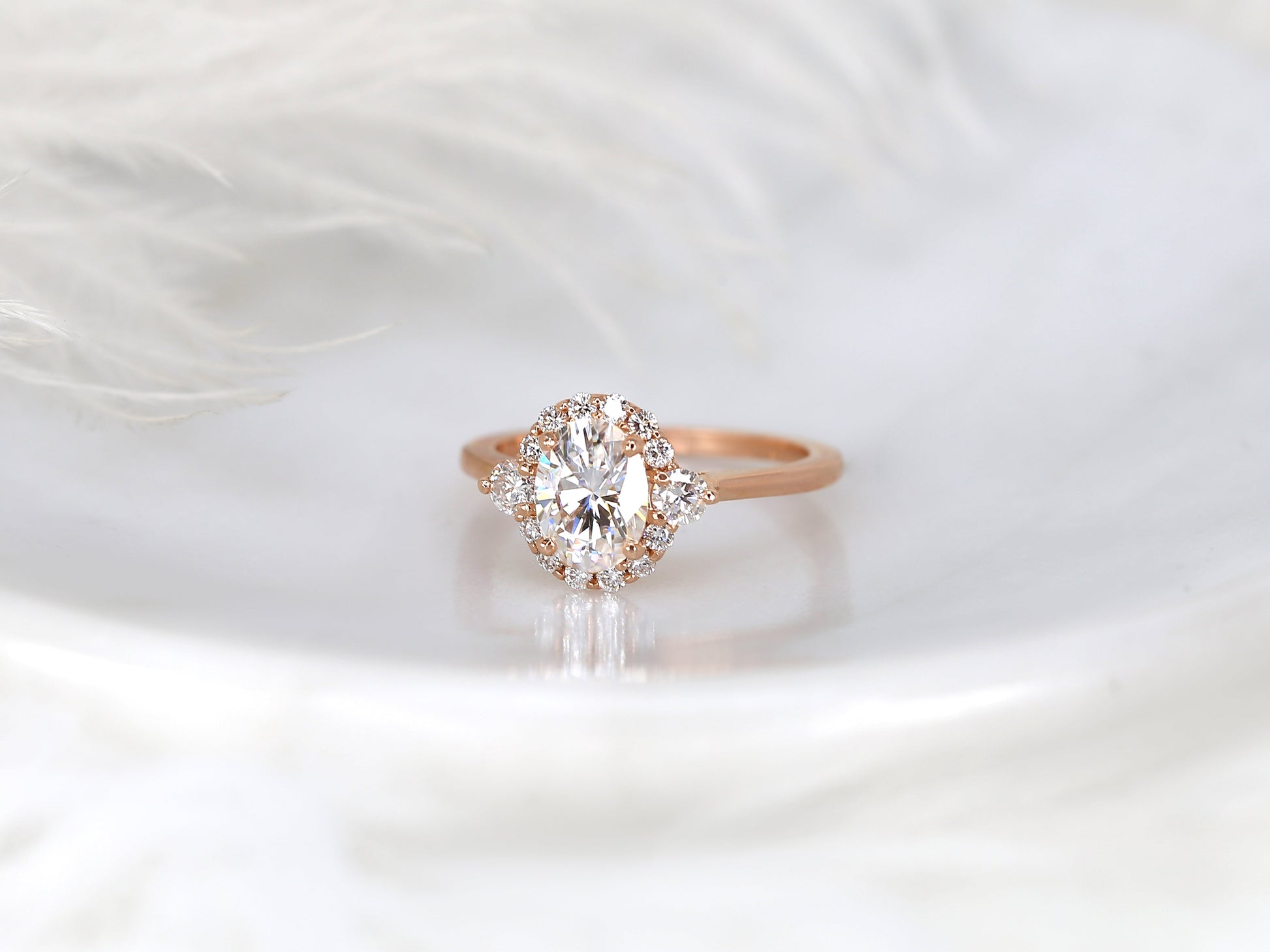 2 CT Emerald Pave Moissanite Engagement Ring