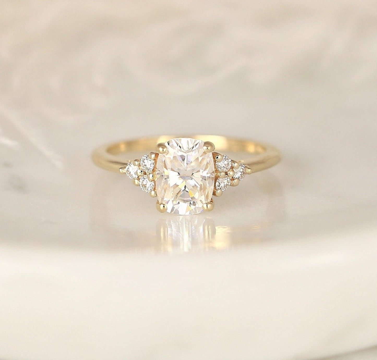 2 CT Emerald Pave Moissanite Engagement Ring