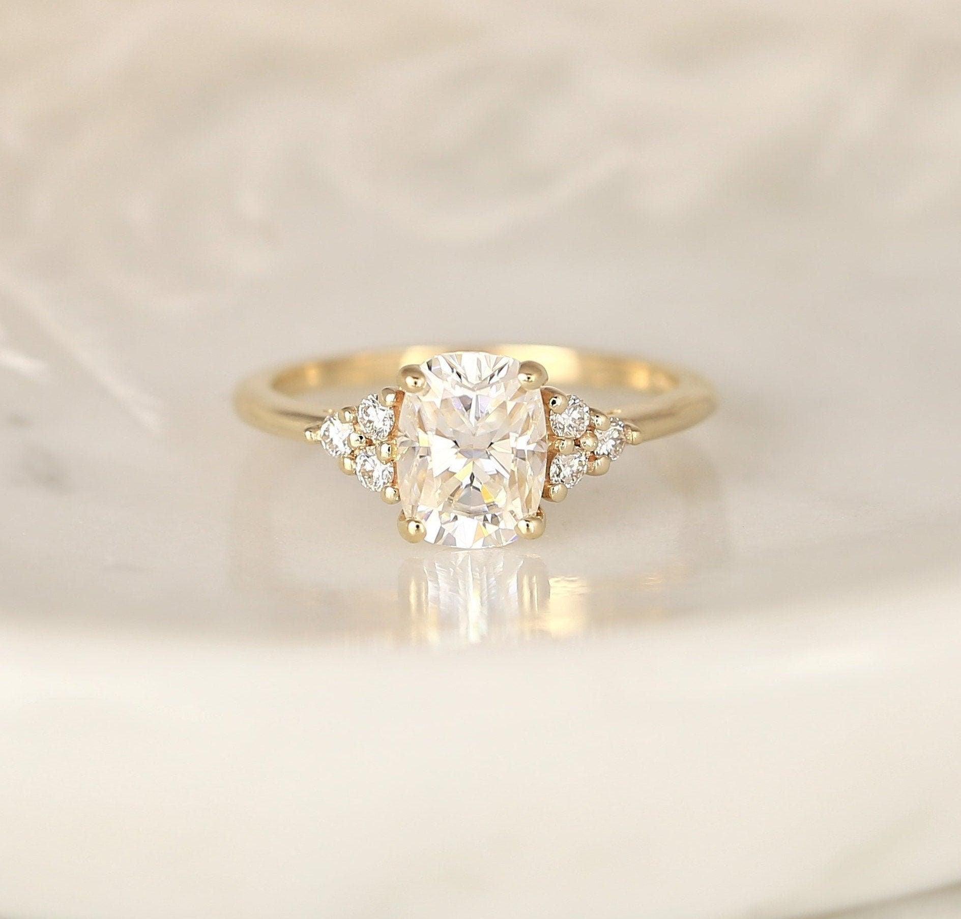 2 CT Emerald Pave Moissanite Engagement Ring