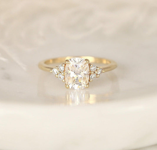 2 CT Emerald Pave Moissanite Engagement Ring