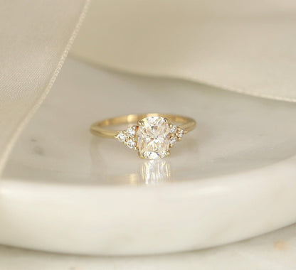 2 CT Emerald Pave Moissanite Engagement Ring