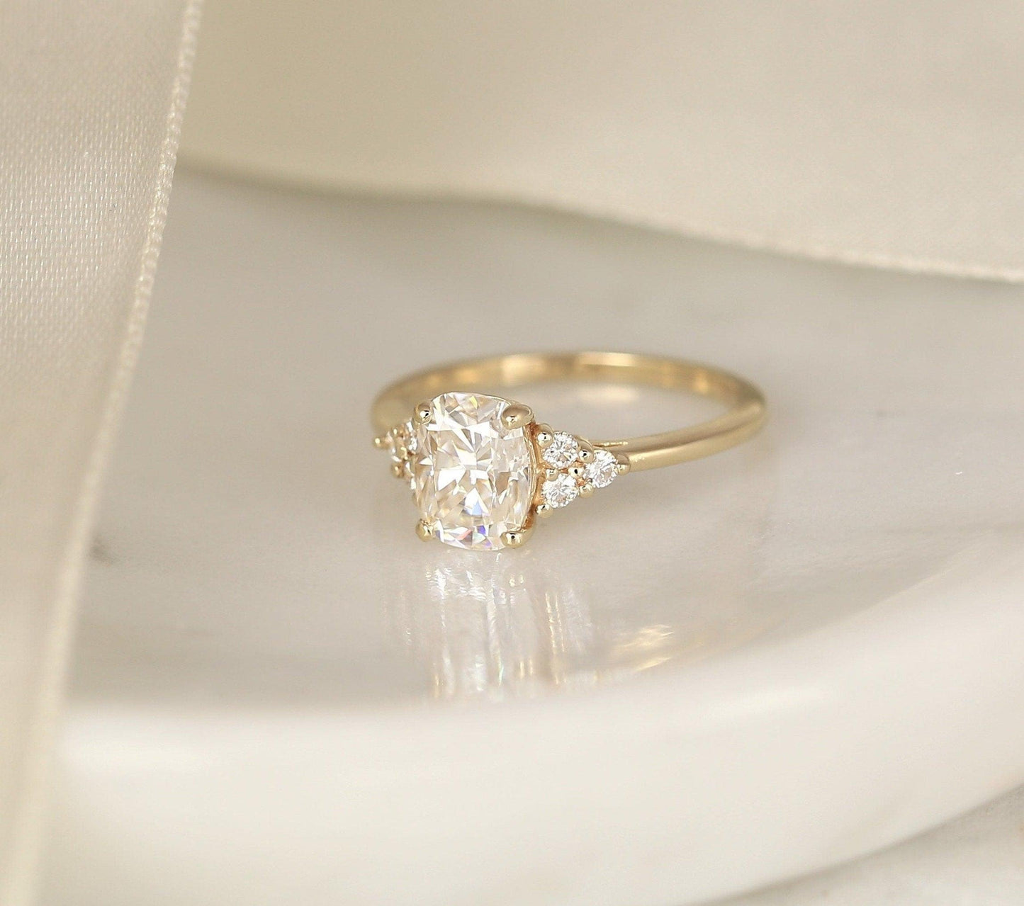 2 CT Emerald Pave Moissanite Engagement Ring