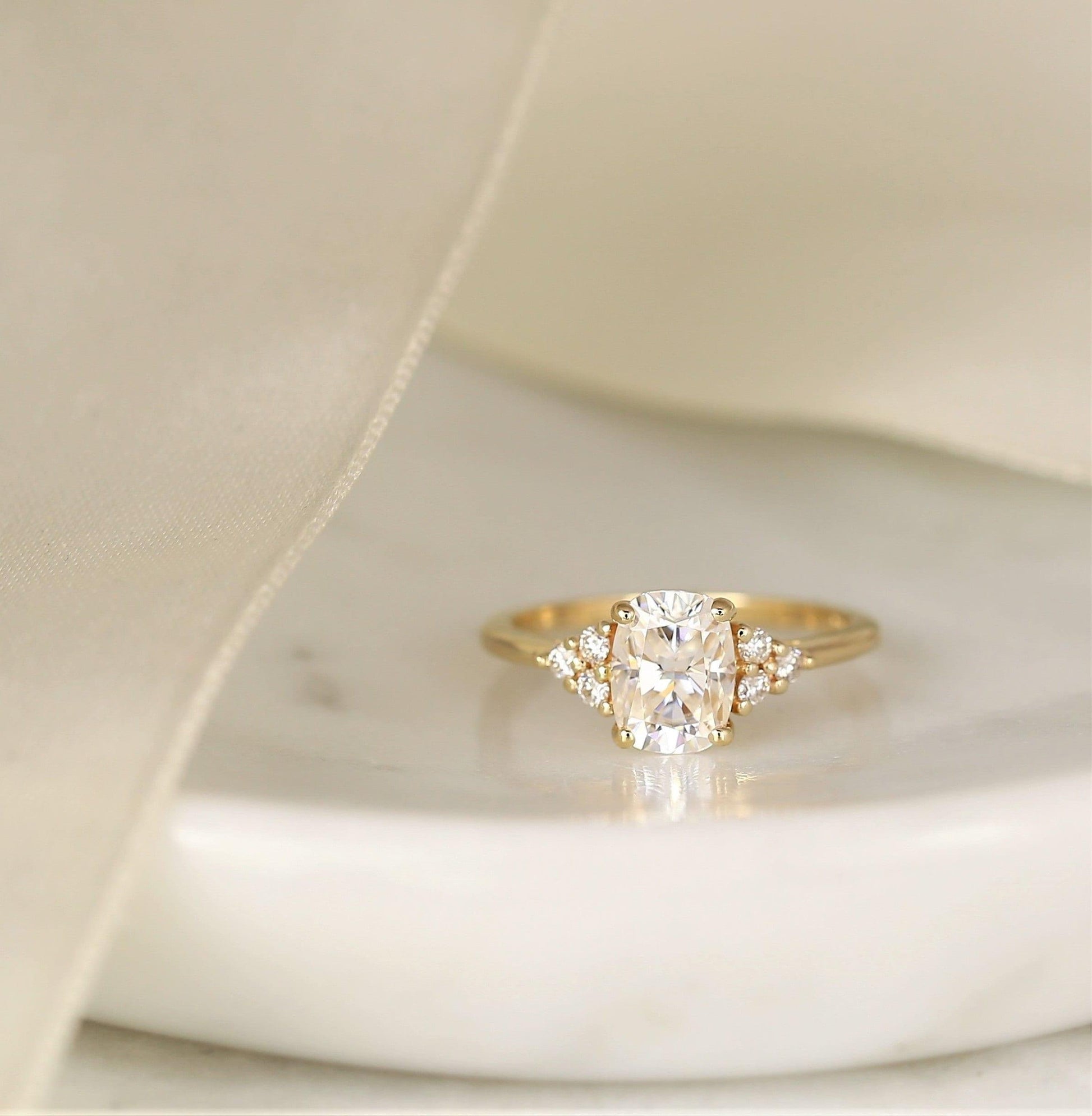 2 CT Emerald Pave Moissanite Engagement Ring