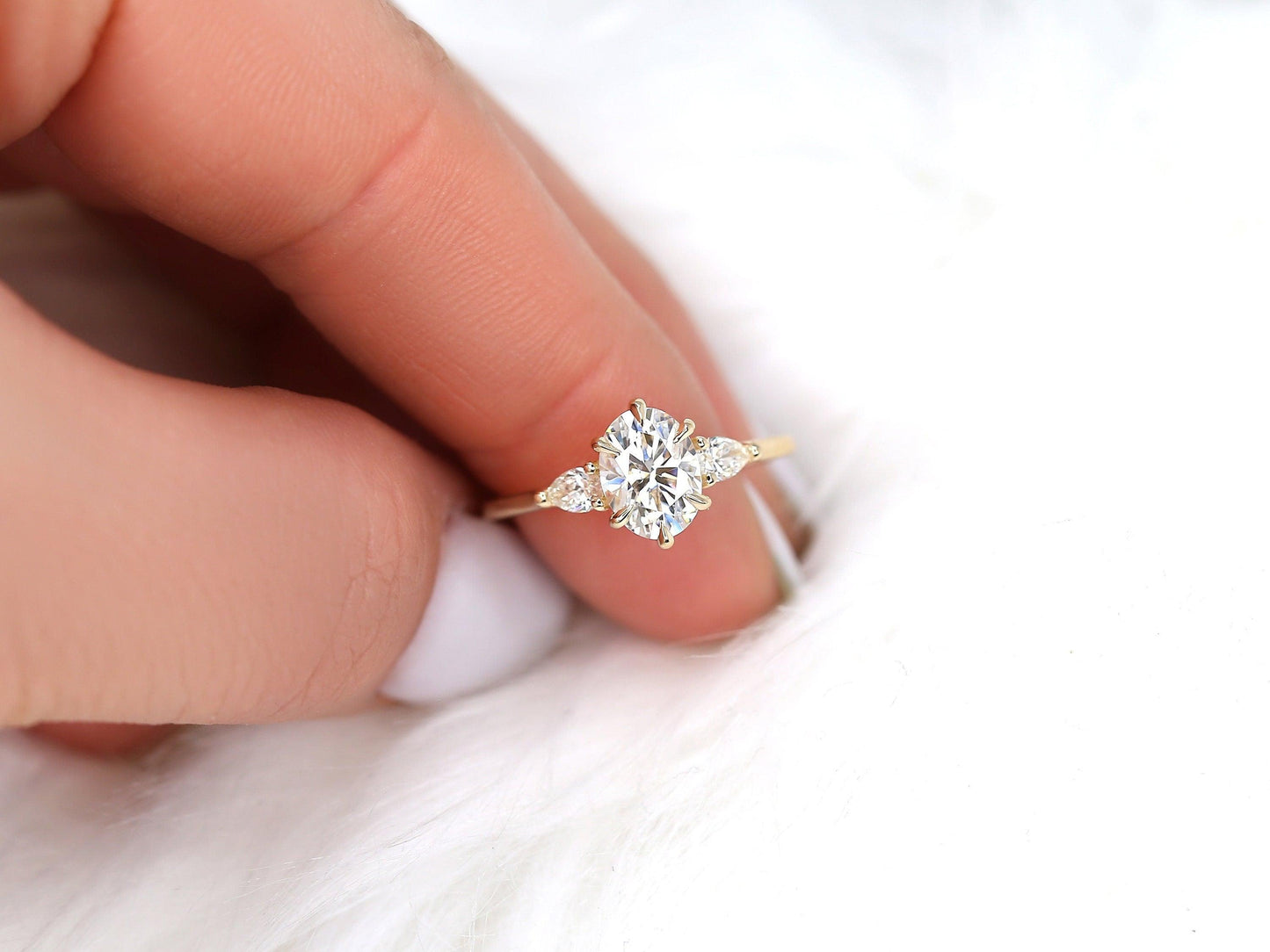2 CT Emerald Pave Moissanite Engagement Ring