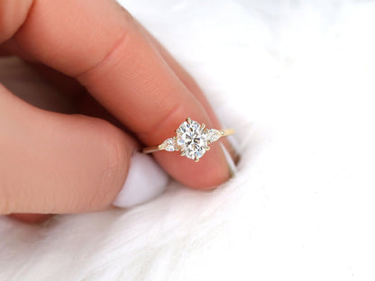 2 CT Emerald Pave Moissanite Engagement Ring