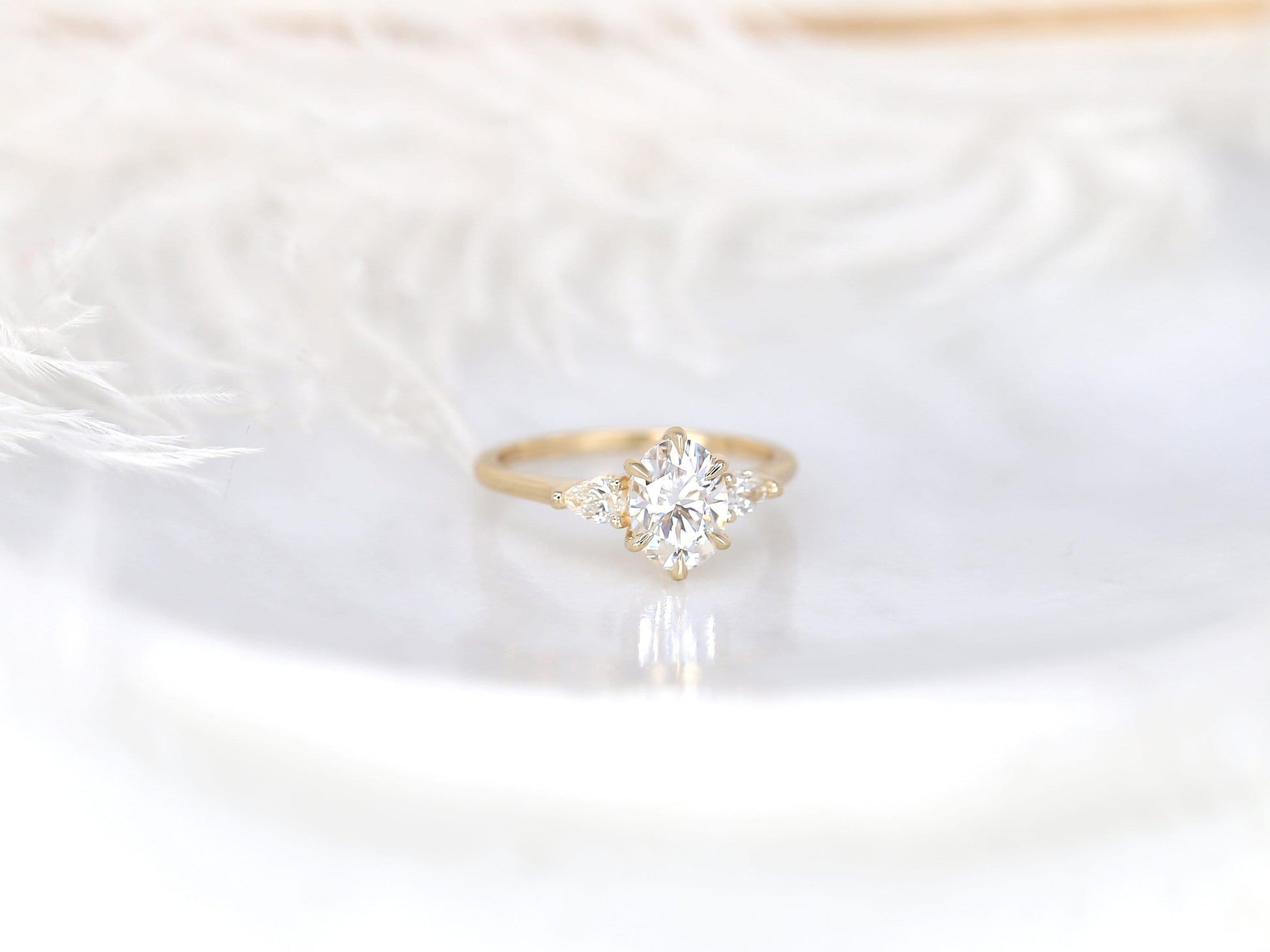 2 CT Emerald Pave Moissanite Engagement Ring