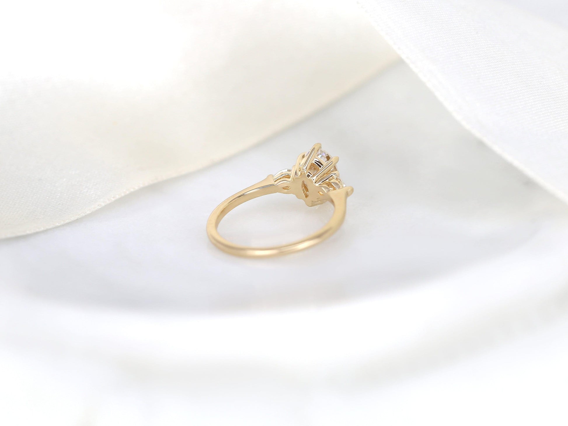2 CT Emerald Pave Moissanite Engagement Ring