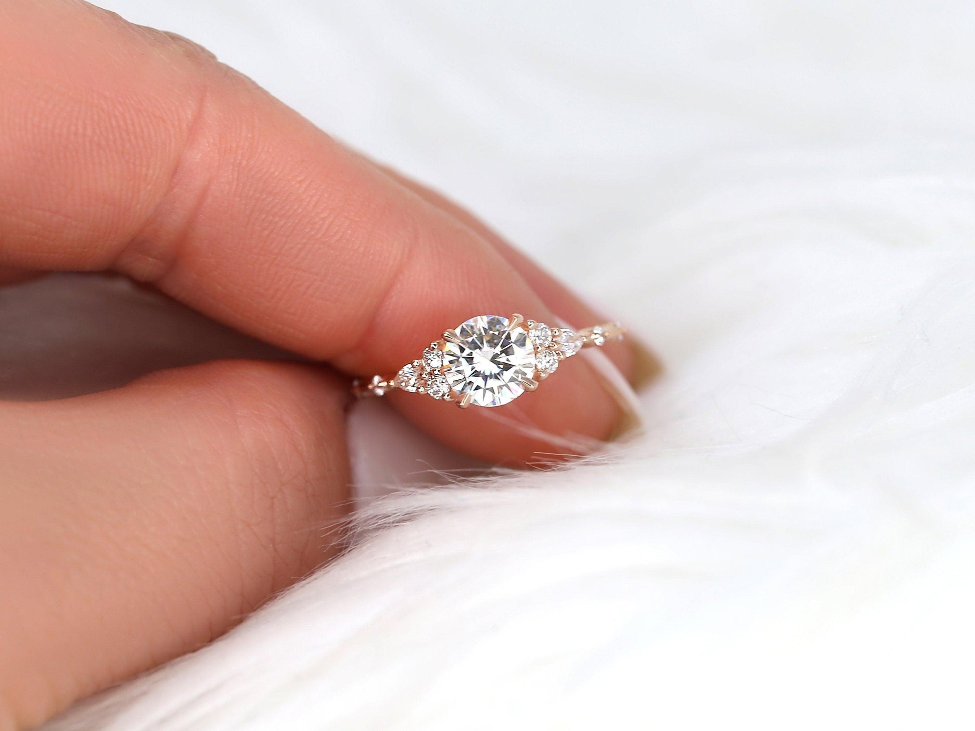 2 CT Emerald Pave Moissanite Engagement Ring
