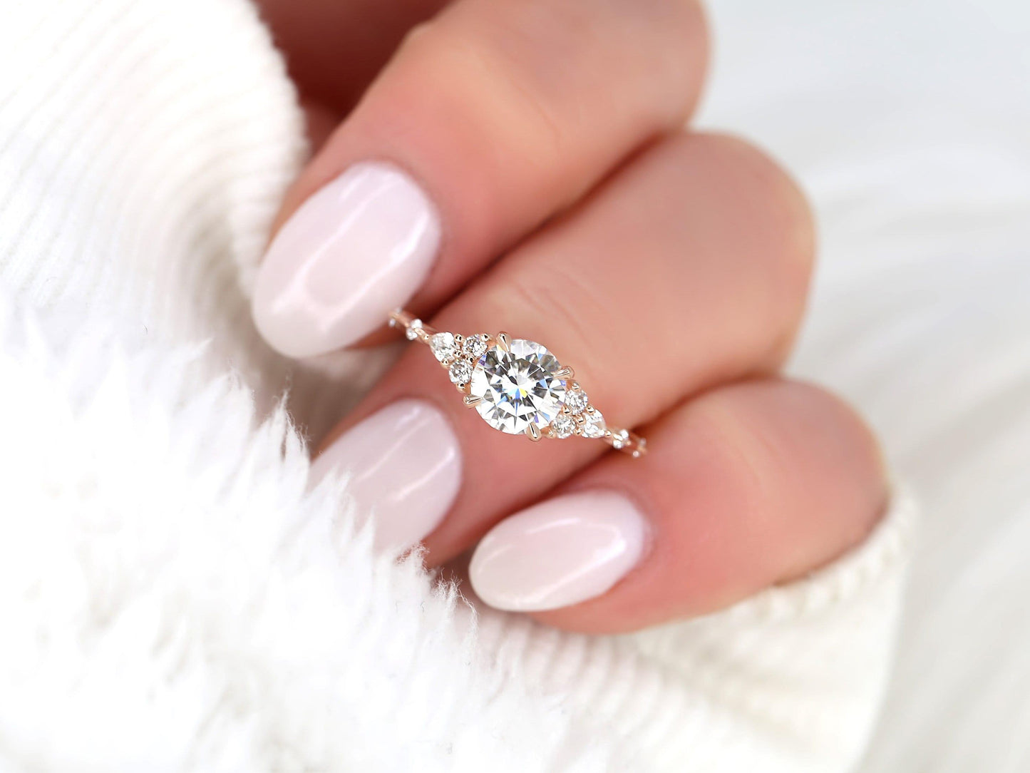 2 CT Emerald Pave Moissanite Engagement Ring