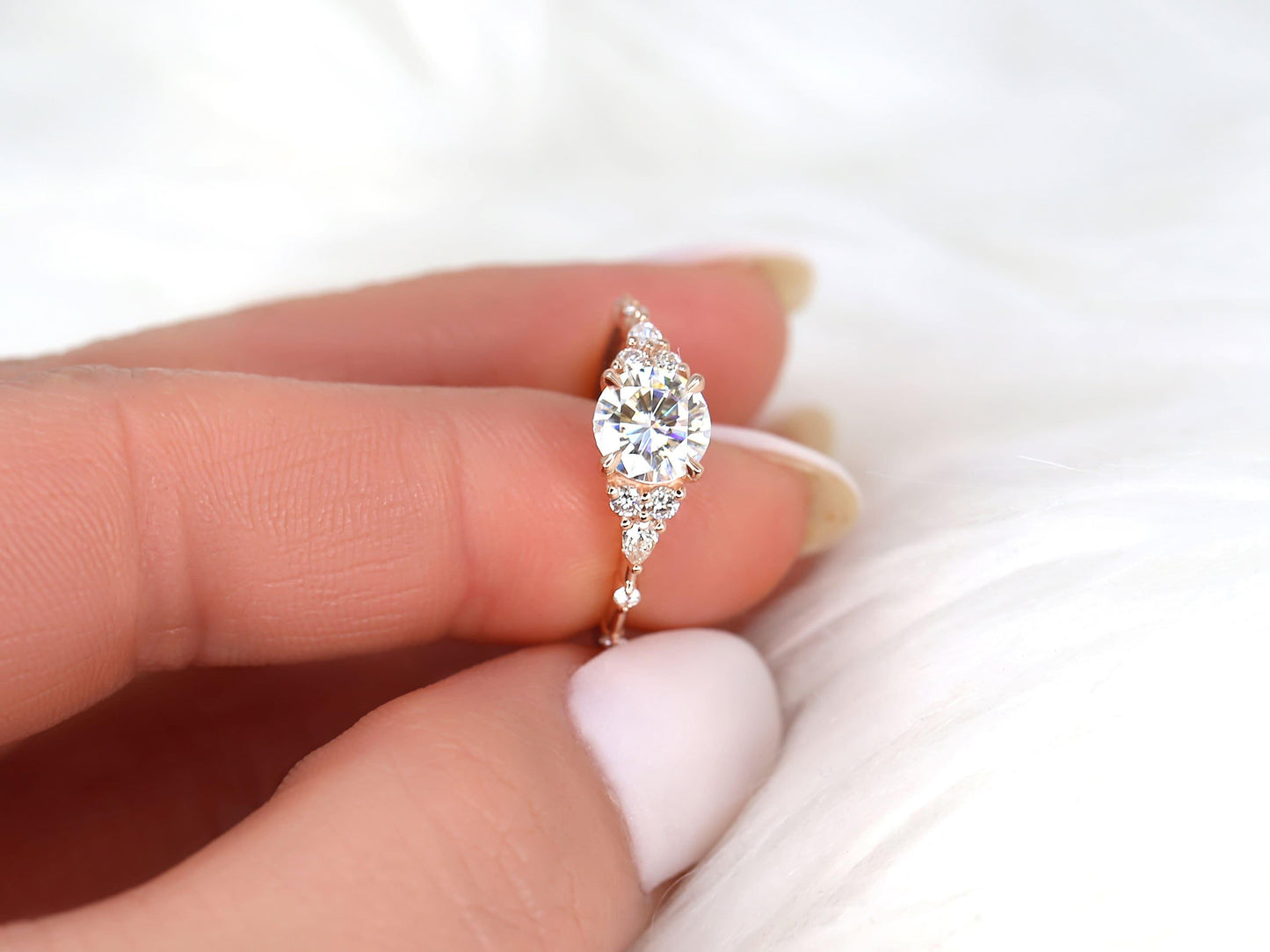 2 CT Emerald Pave Moissanite Engagement Ring