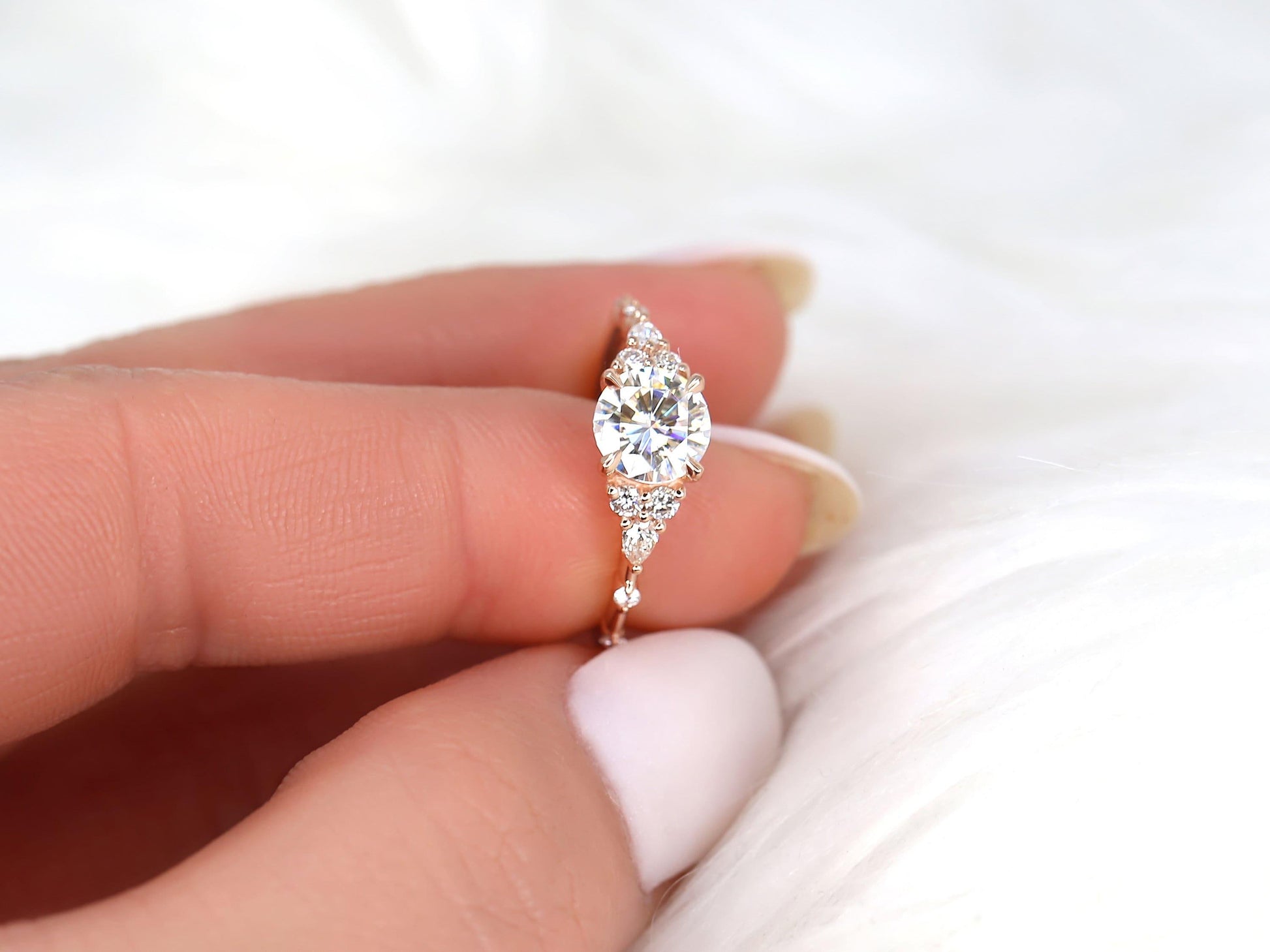 2 CT Emerald Pave Moissanite Engagement Ring