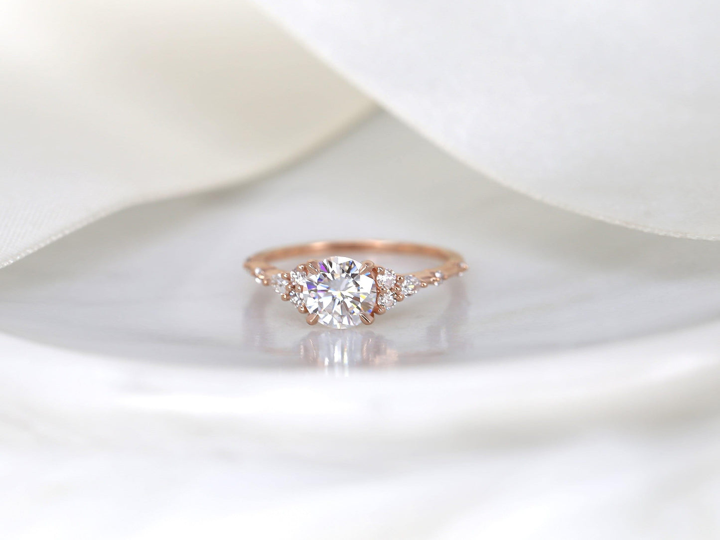2 CT Emerald Pave Moissanite Engagement Ring