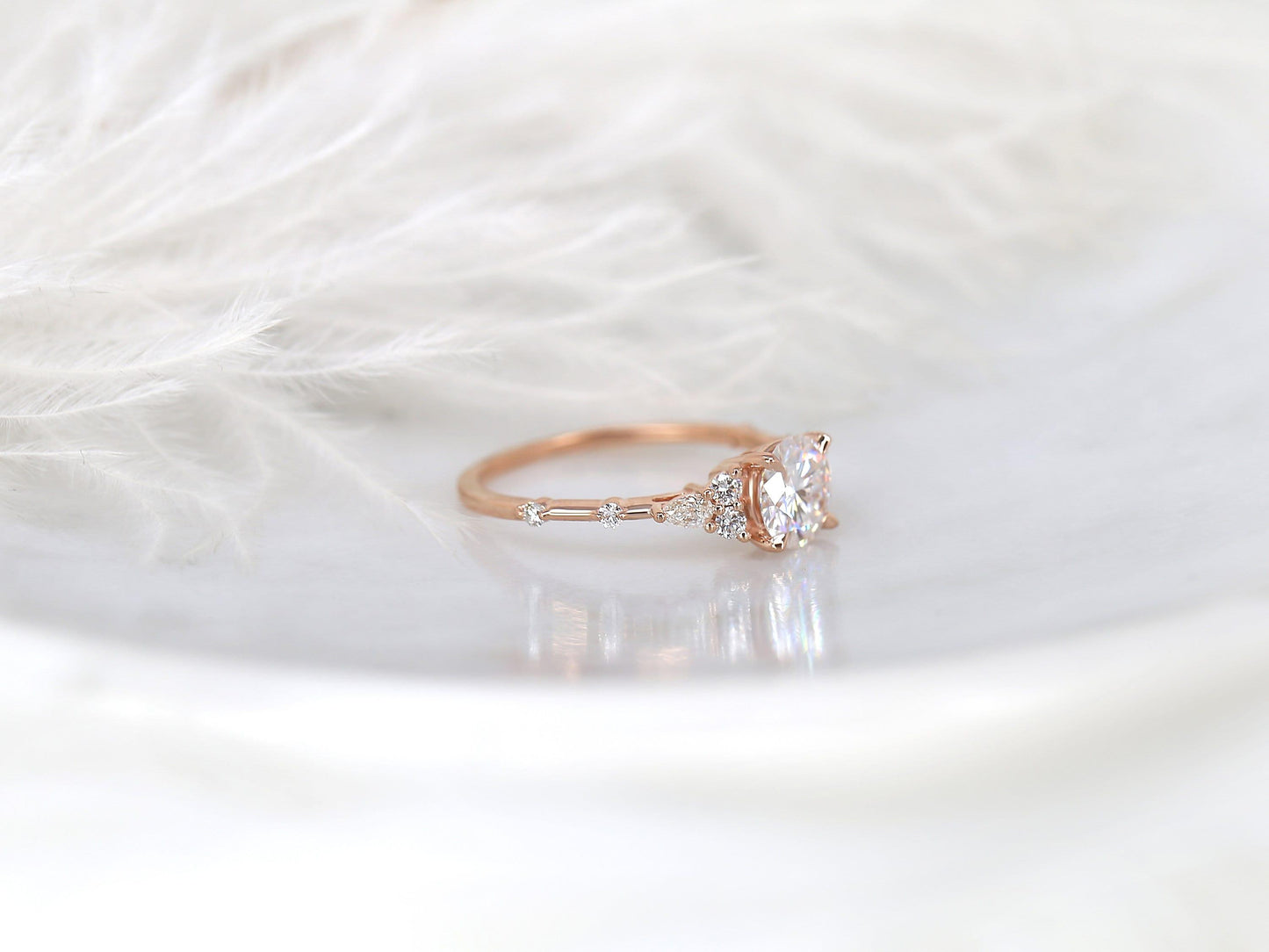 2 CT Emerald Pave Moissanite Engagement Ring