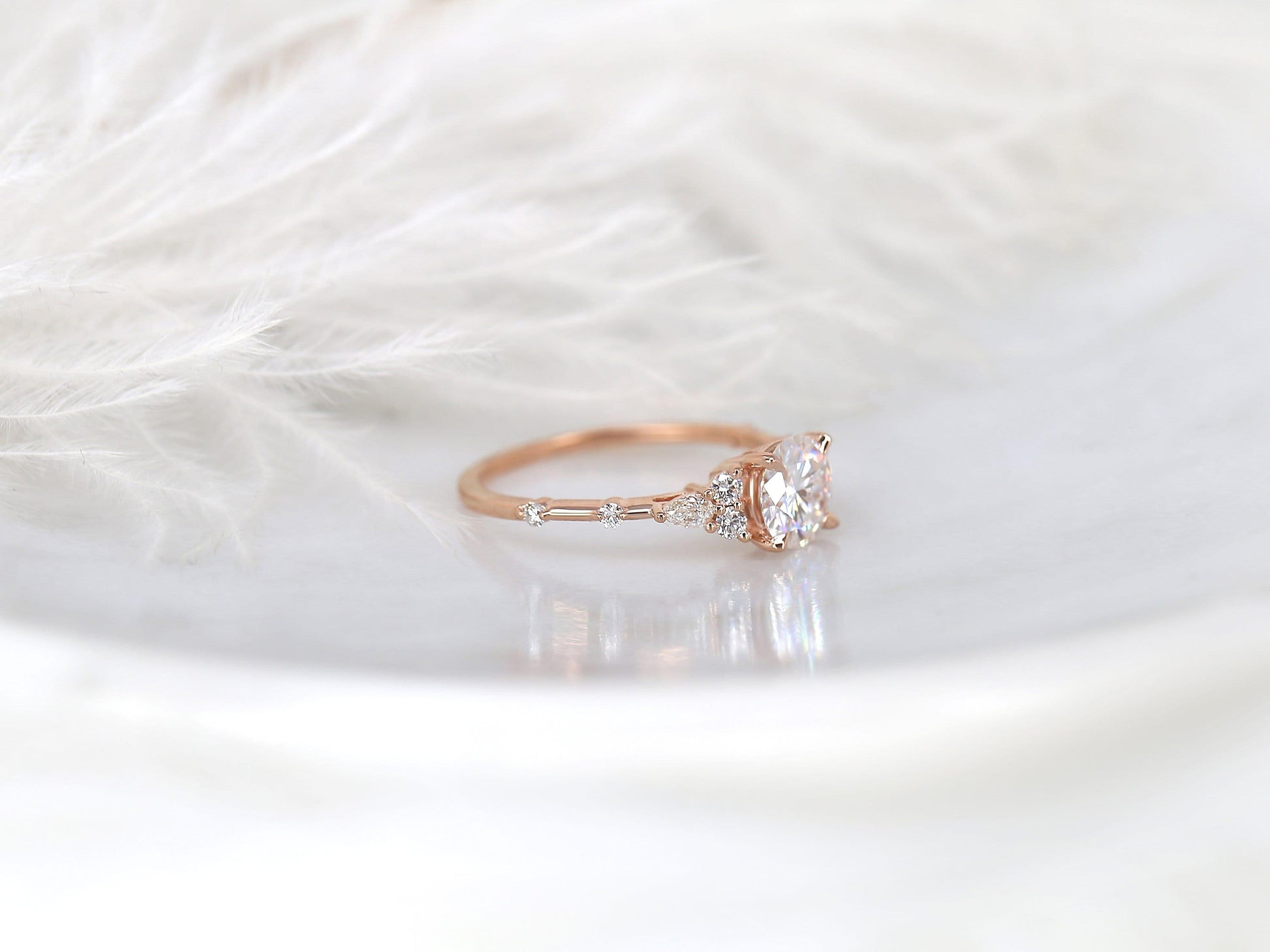 2 CT Emerald Pave Moissanite Engagement Ring