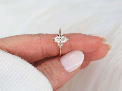 2 CT Emerald Pave Moissanite Engagement Ring