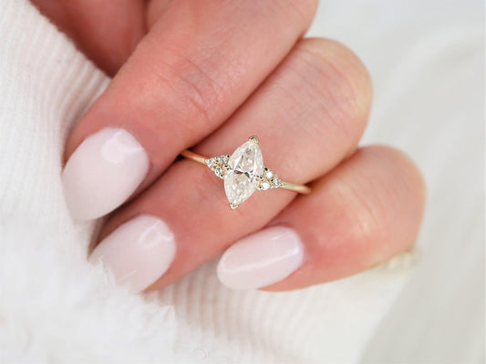 2 CT Emerald Pave Moissanite Engagement Ring