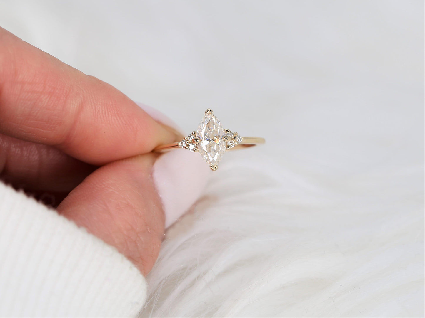 2 CT Emerald Pave Moissanite Engagement Ring