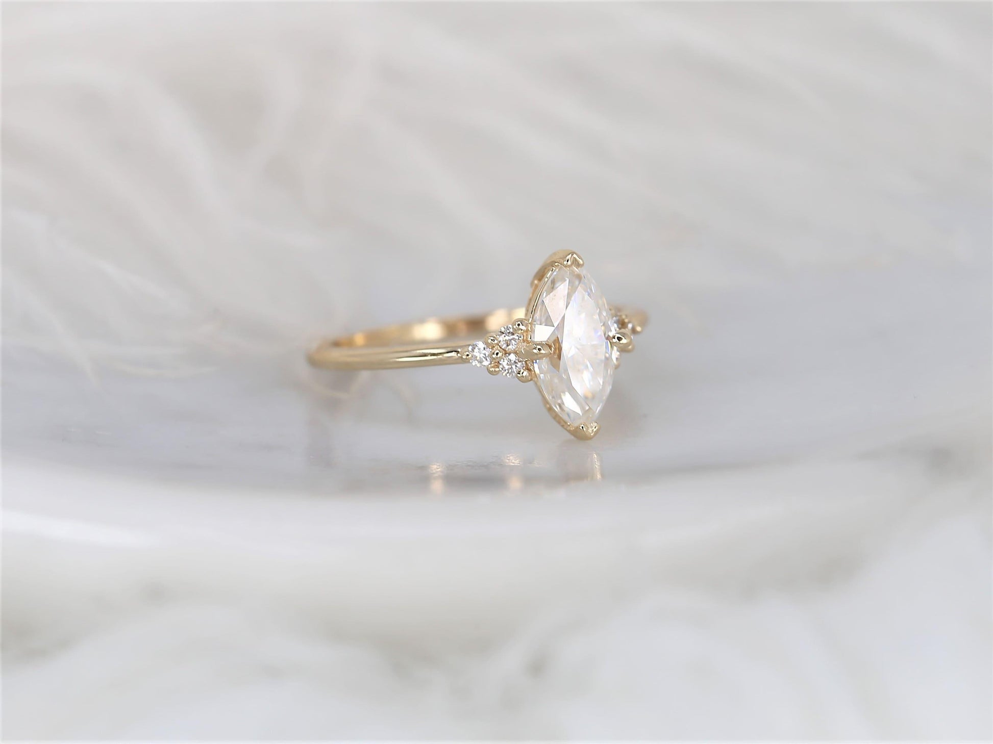 2 CT Emerald Pave Moissanite Engagement Ring