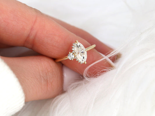 2 CT Emerald Pave Moissanite Engagement Ring