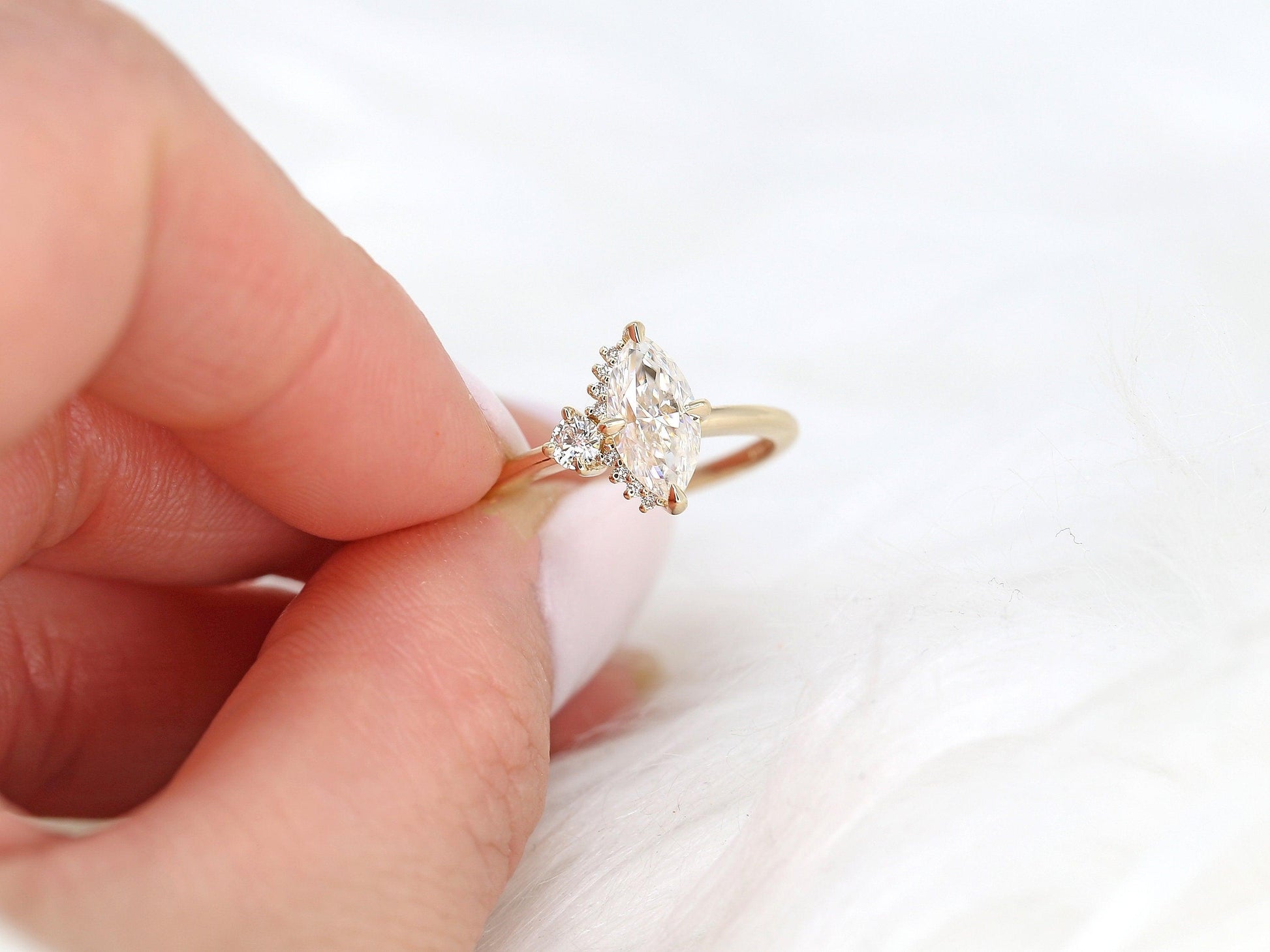 2 CT Emerald Pave Moissanite Engagement Ring