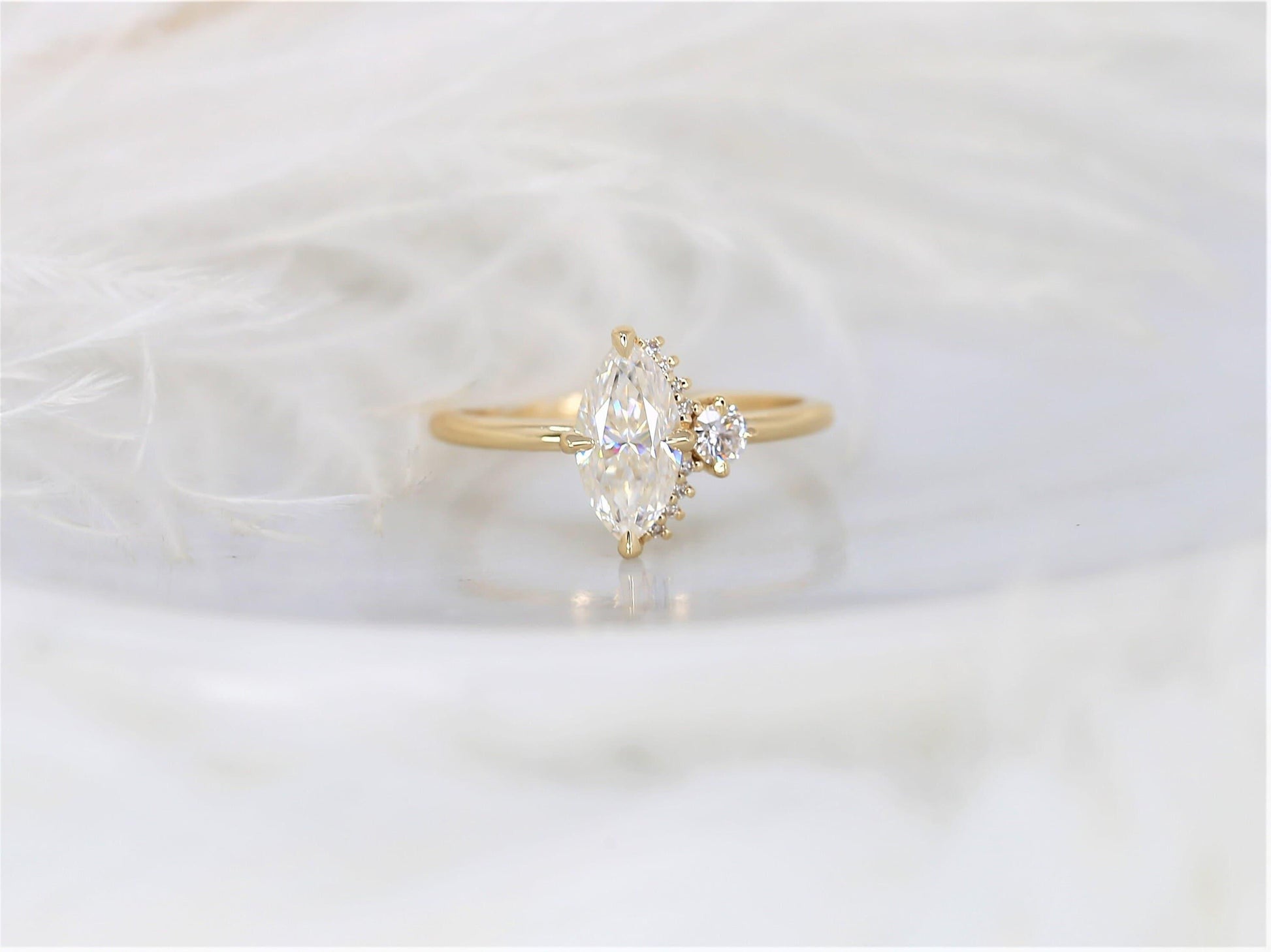 2 CT Emerald Pave Moissanite Engagement Ring