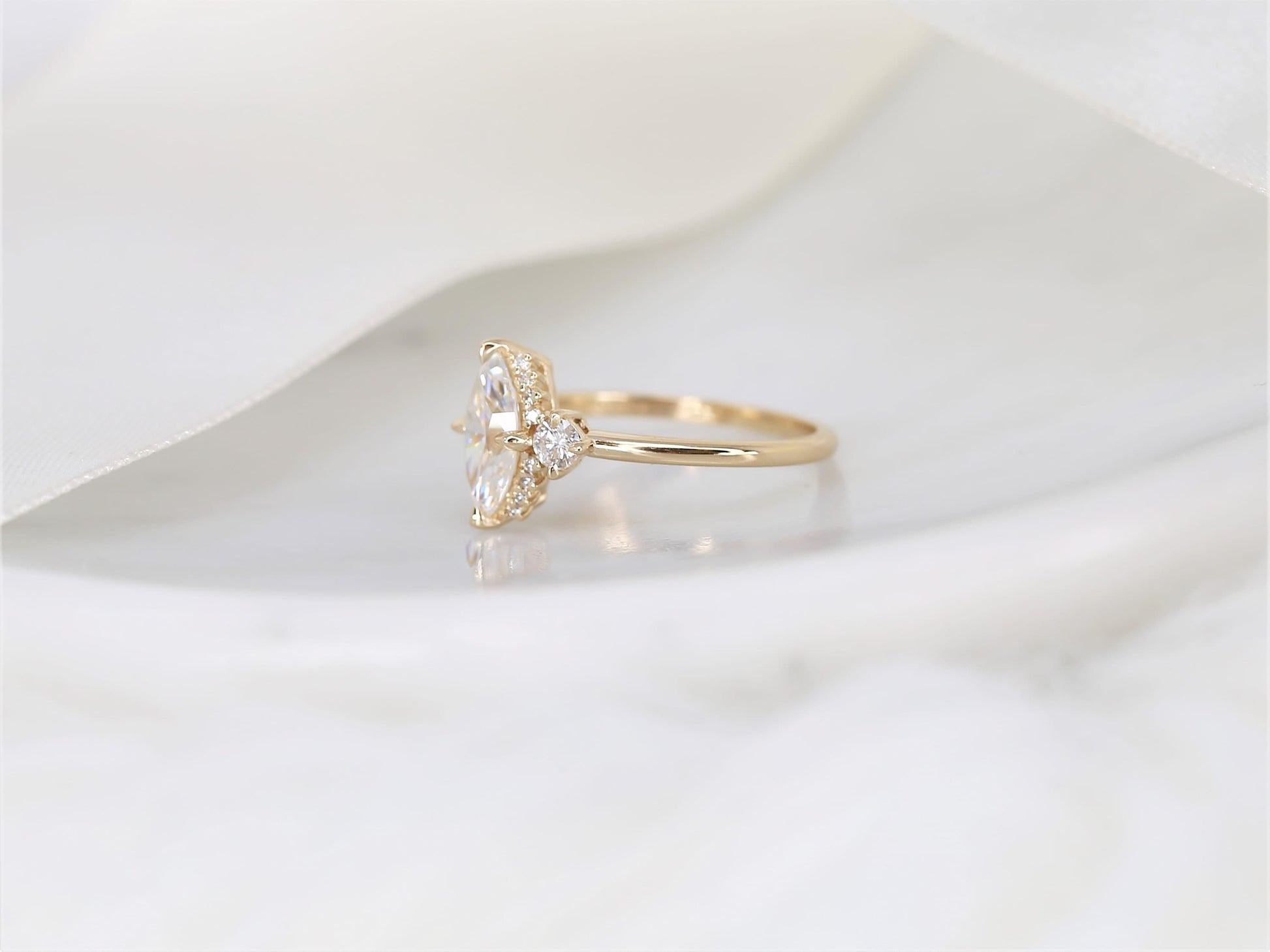 2 CT Emerald Pave Moissanite Engagement Ring