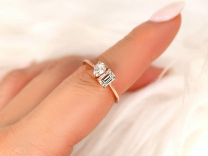 2 CT Emerald Pave Moissanite Engagement Ring