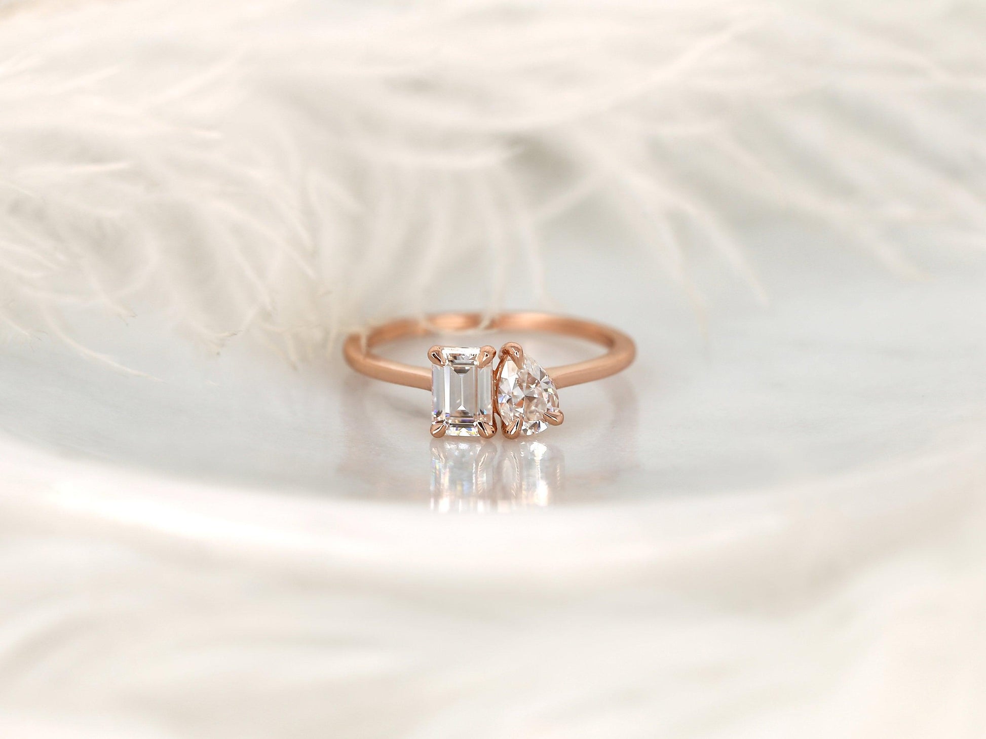 2 CT Emerald Pave Moissanite Engagement Ring