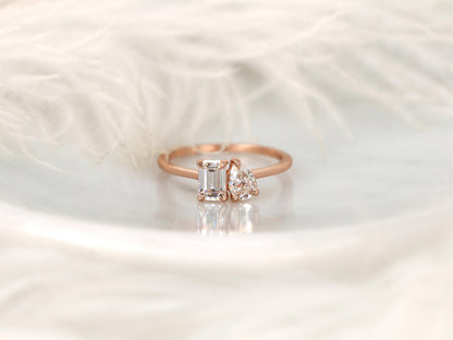 2 CT Emerald Pave Moissanite Engagement Ring