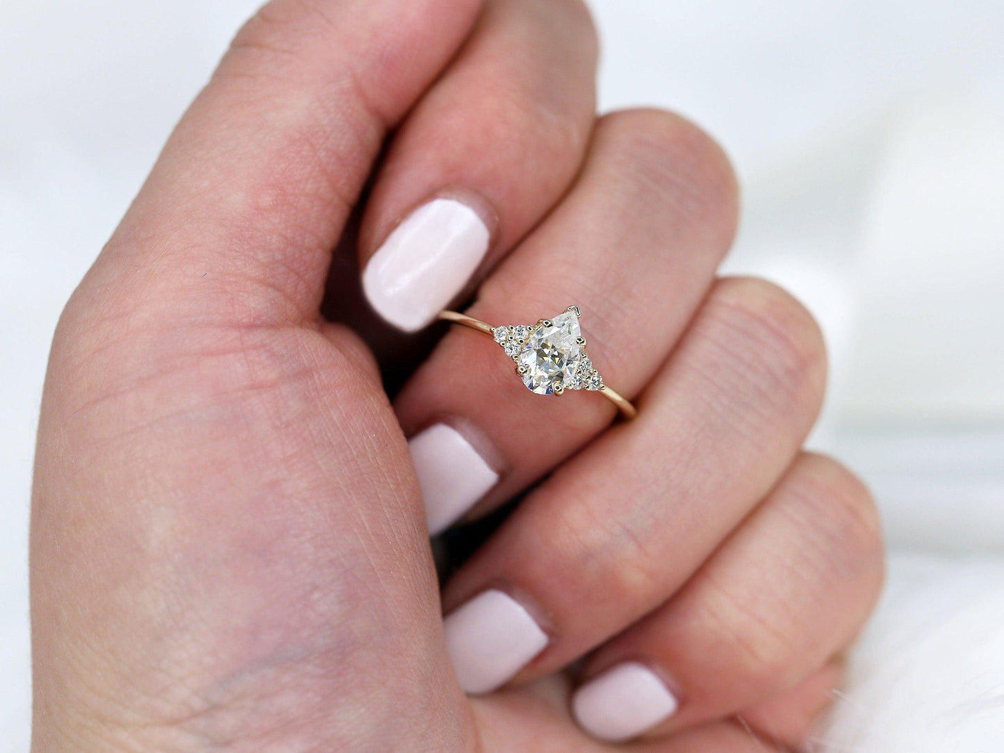 2 CT Emerald Pave Moissanite Engagement Ring