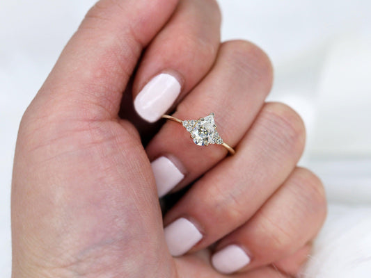 2 CT Emerald Pave Moissanite Engagement Ring