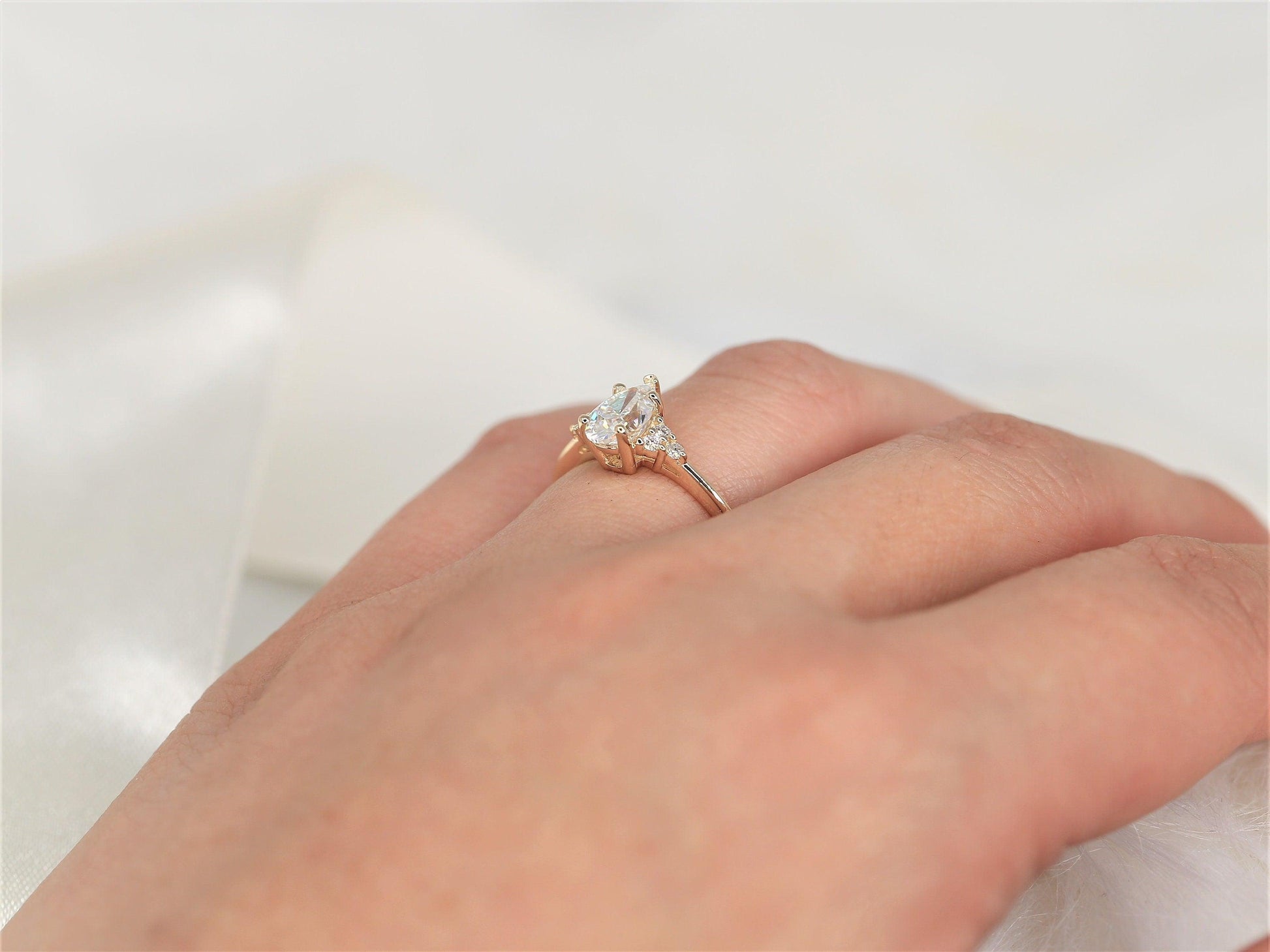 2 CT Emerald Pave Moissanite Engagement Ring