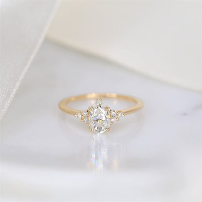 2 CT Emerald Pave Moissanite Engagement Ring
