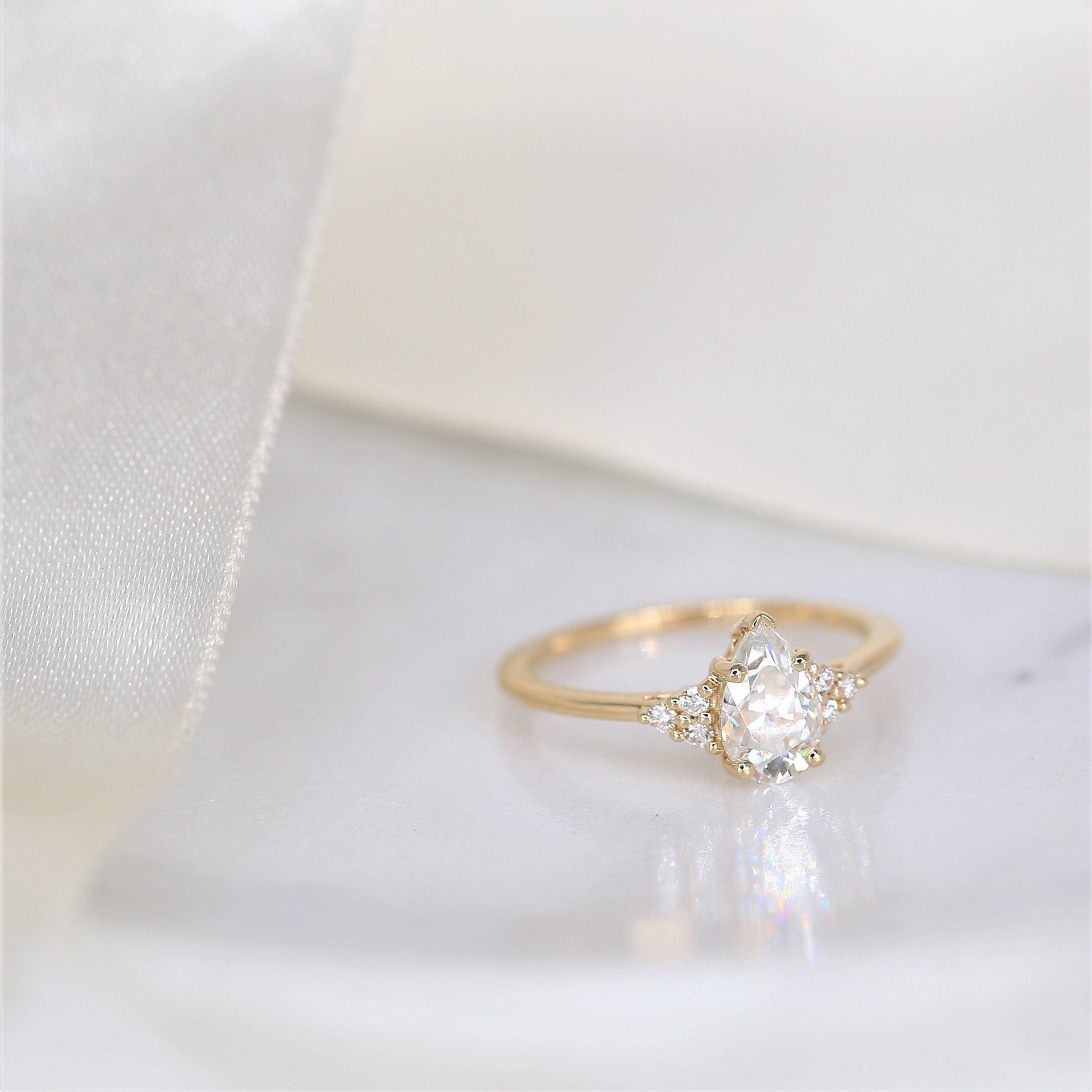2 CT Emerald Pave Moissanite Engagement Ring