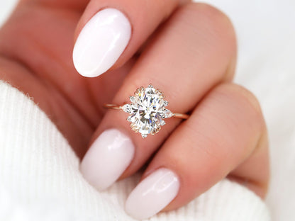 2 CT Emerald Pave Moissanite Engagement Ring