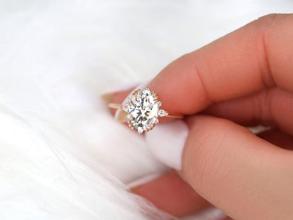 2 CT Emerald Pave Moissanite Engagement Ring