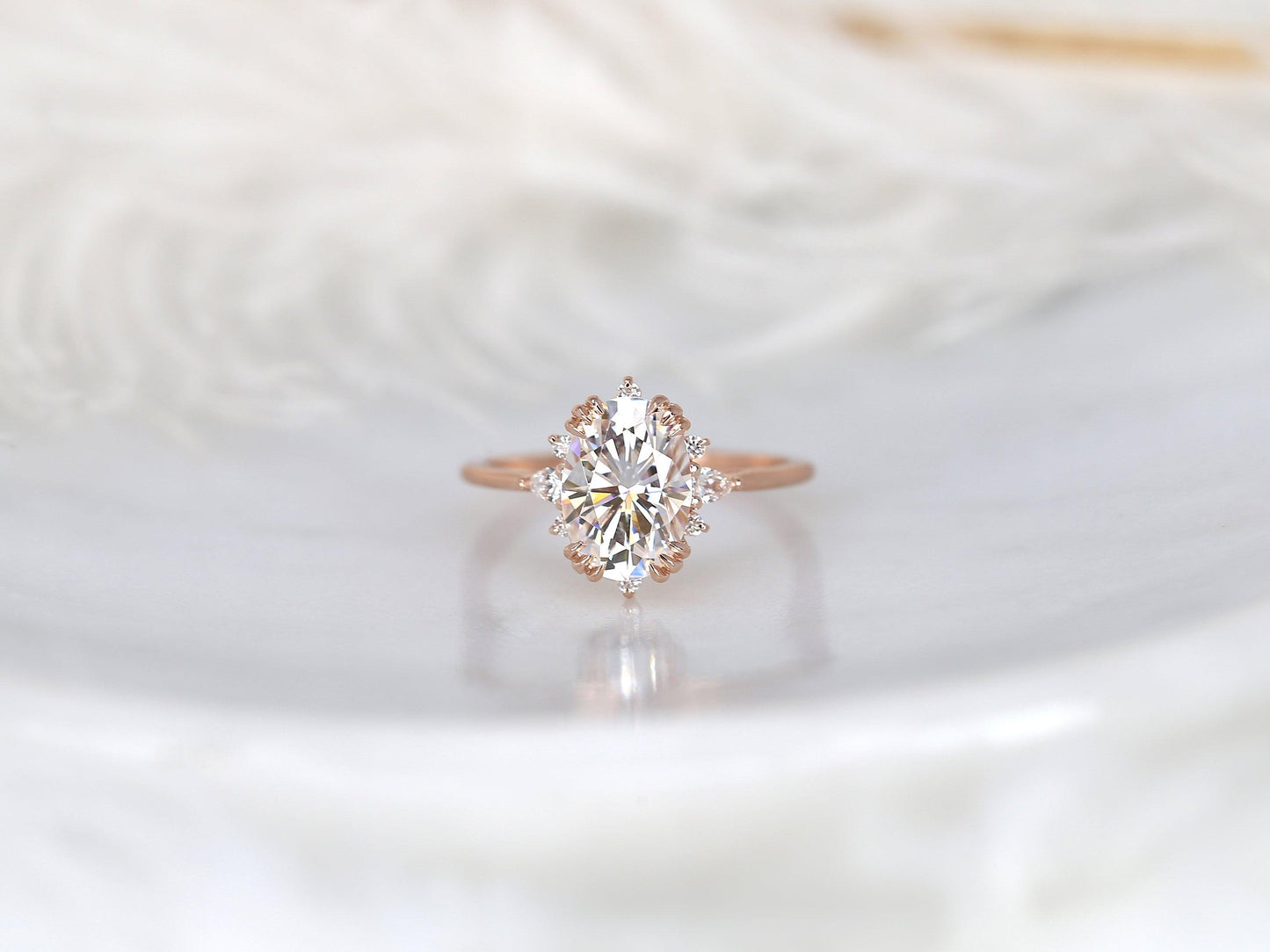 2 CT Emerald Pave Moissanite Engagement Ring