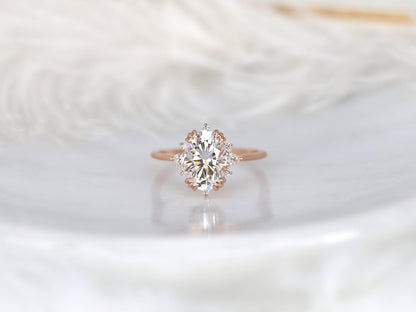 2 CT Emerald Pave Moissanite Engagement Ring