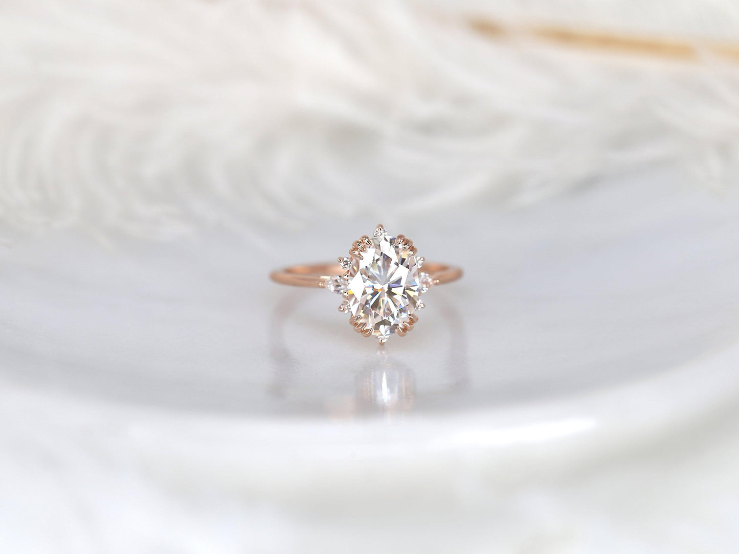 2 CT Emerald Pave Moissanite Engagement Ring