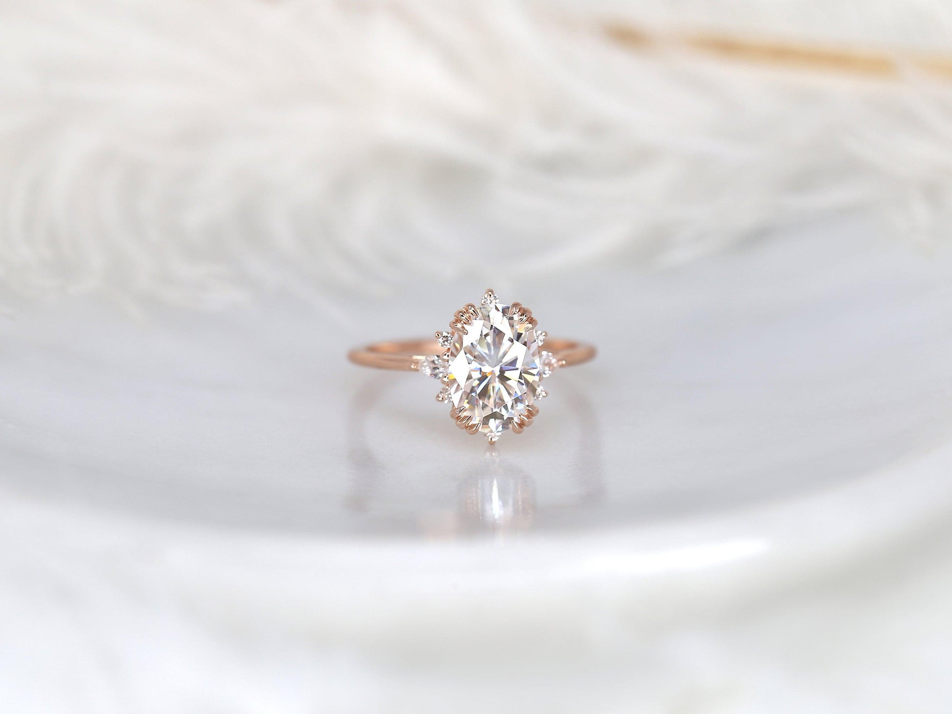2 CT Emerald Pave Moissanite Engagement Ring
