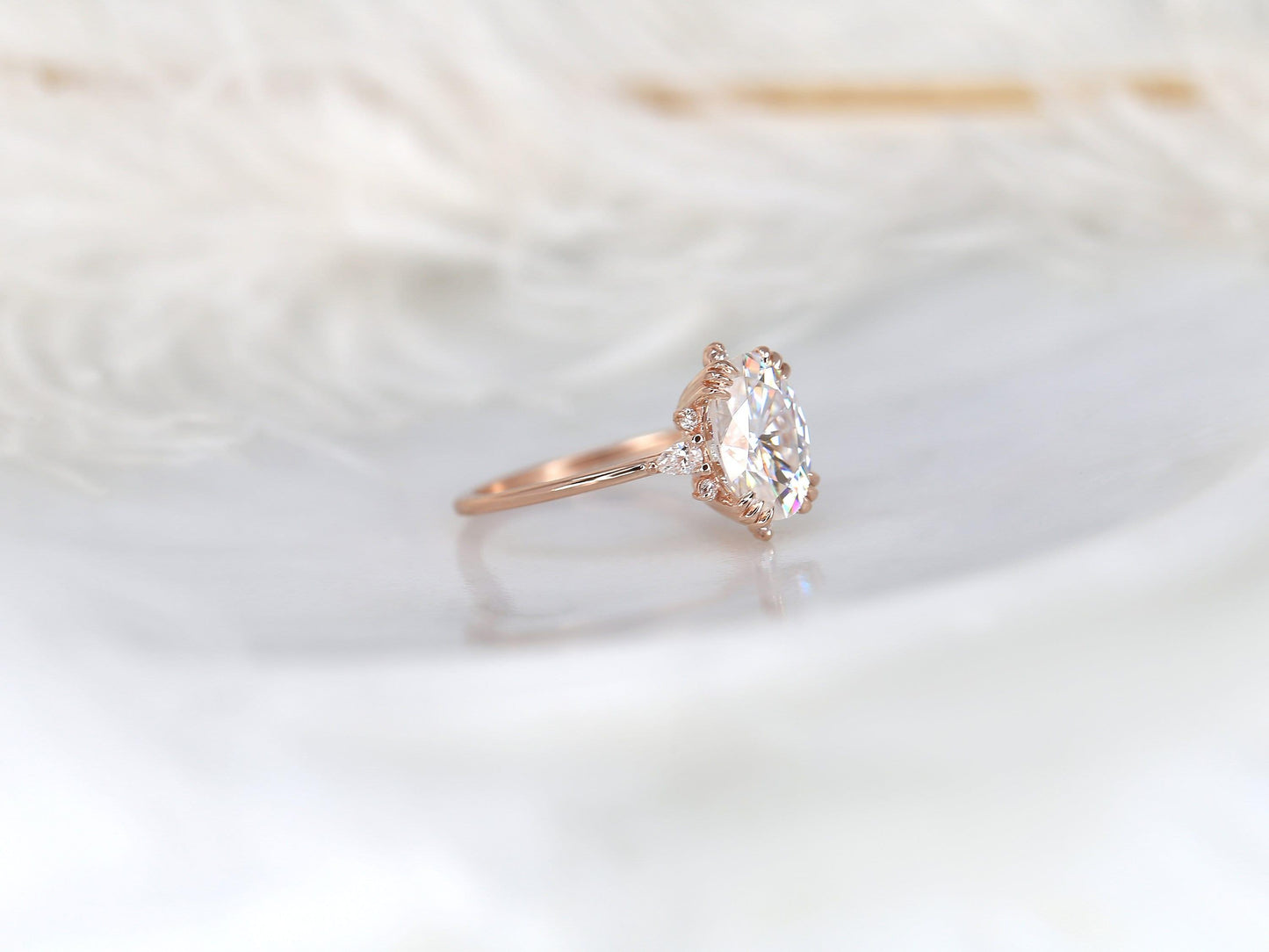 2 CT Emerald Pave Moissanite Engagement Ring