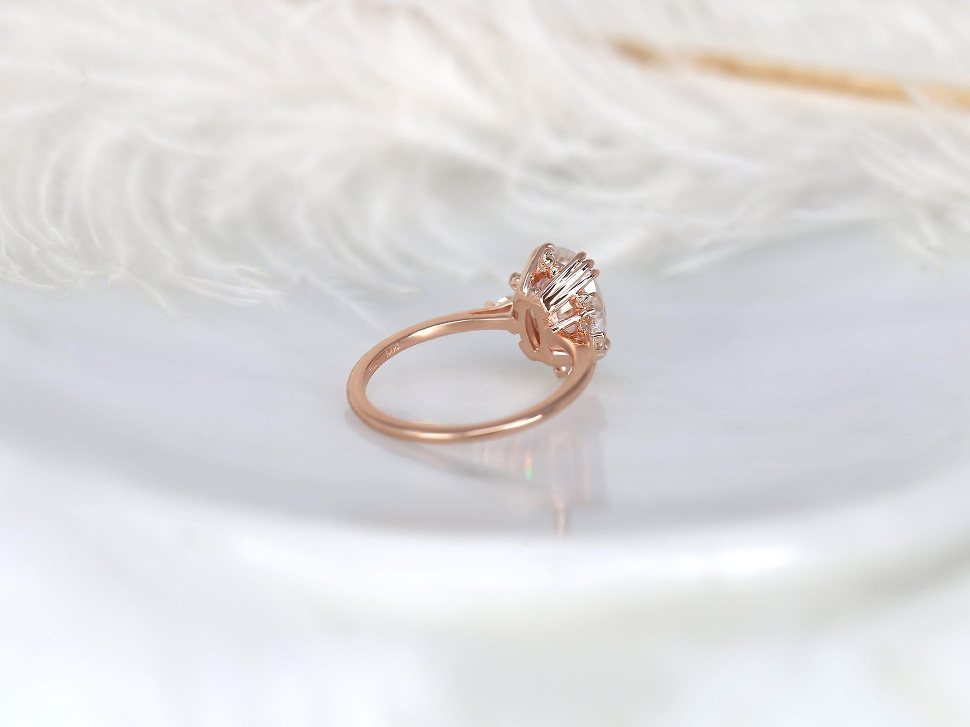 2 CT Emerald Pave Moissanite Engagement Ring