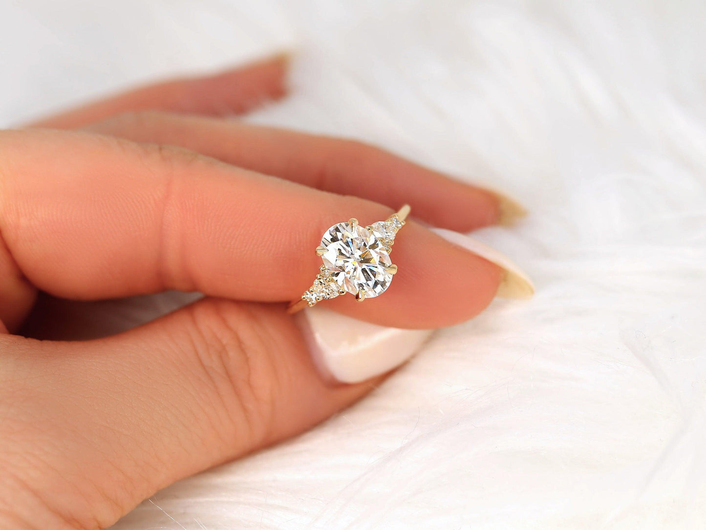 2 CT Emerald Pave Moissanite Engagement Ring